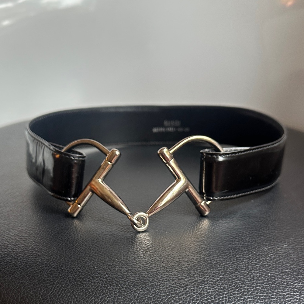 Black Leather Belt with Silver Buckle Gucci 1995 Tom ford